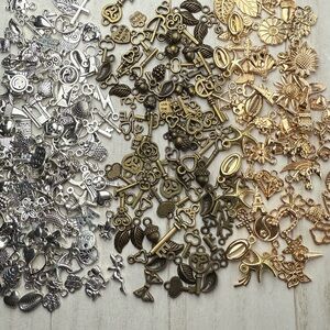 NEW Bulk Mini Charms Bronze 14K Gold Tibetan Silver Tones DIY CRAFTING Jewelry